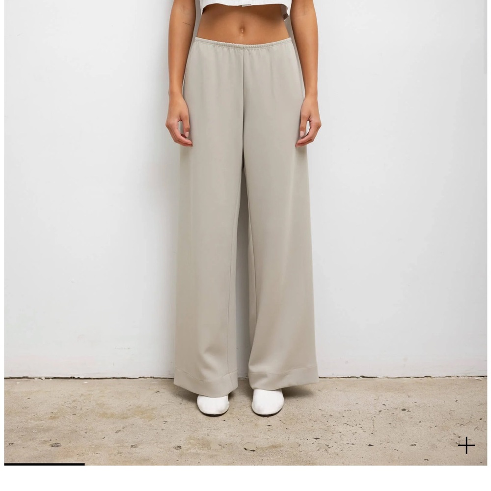 LESET Arielle Beige Wide-Leg Trousers - Picture 4 of 4